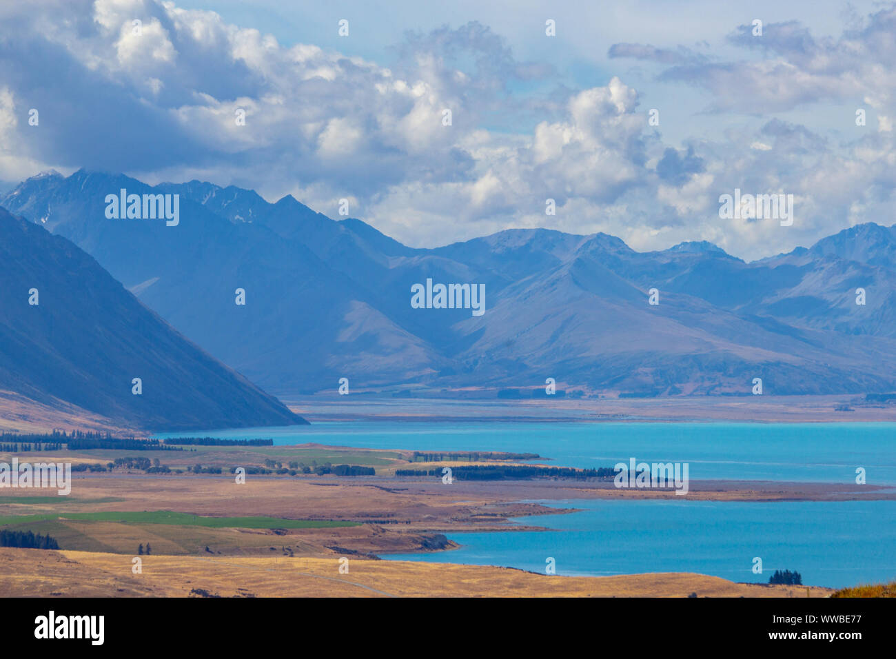 View of Lake Tekapo from Mount John observatory Stock Photo - Alamy