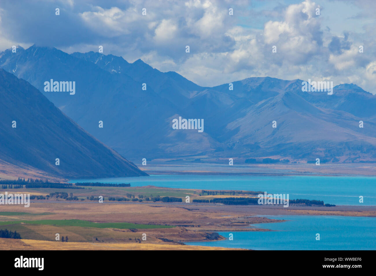 View of Lake Tekapo from Mount John observatory Stock Photo - Alamy