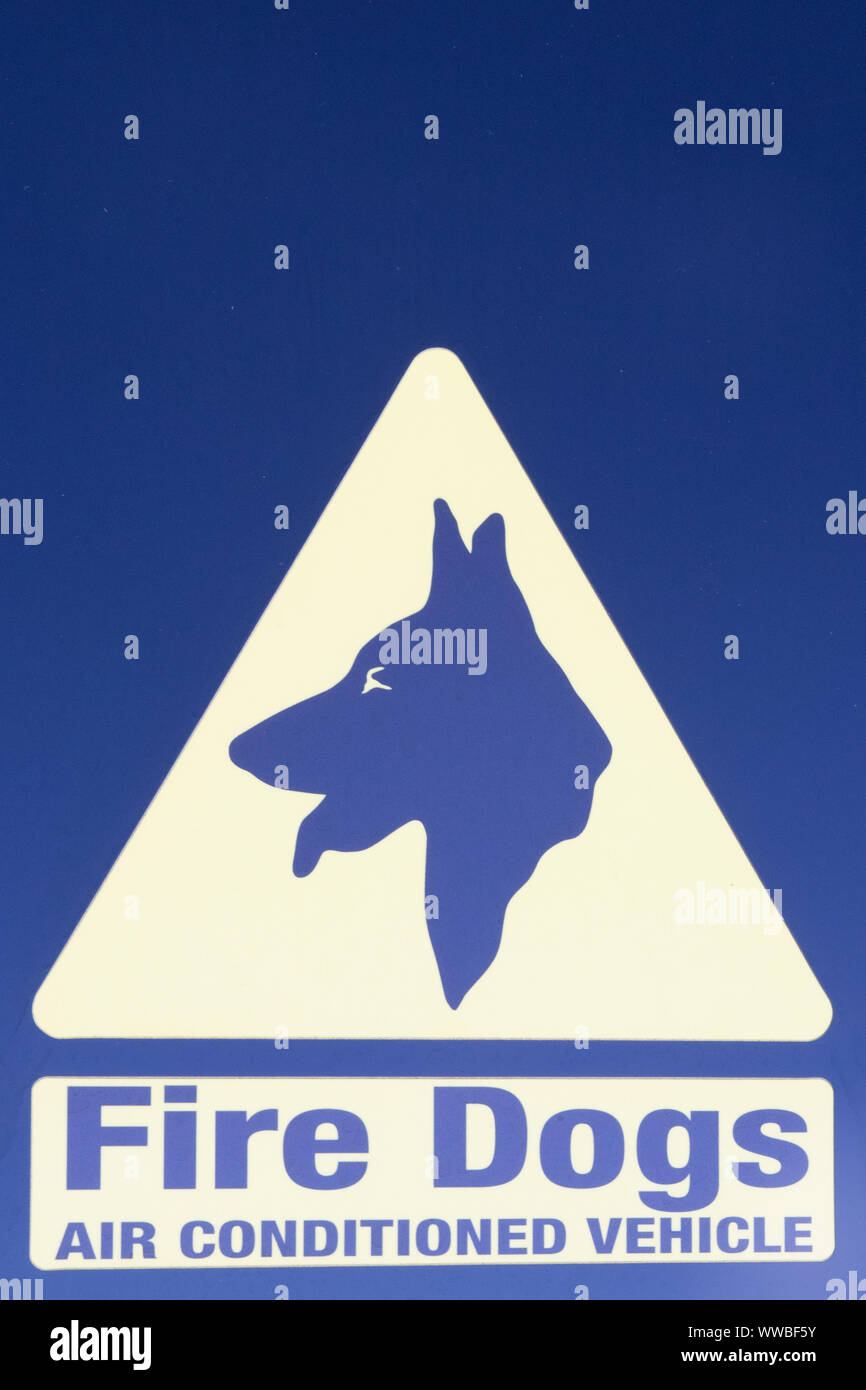A Fire dog unit badge or logo Stock Photo
