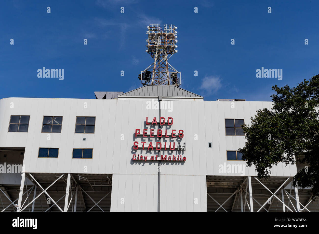 Mobile, AL- USA/ September 14, 2019: Ladd Peebles Stadium, City of Mobile, AL Stock Photo