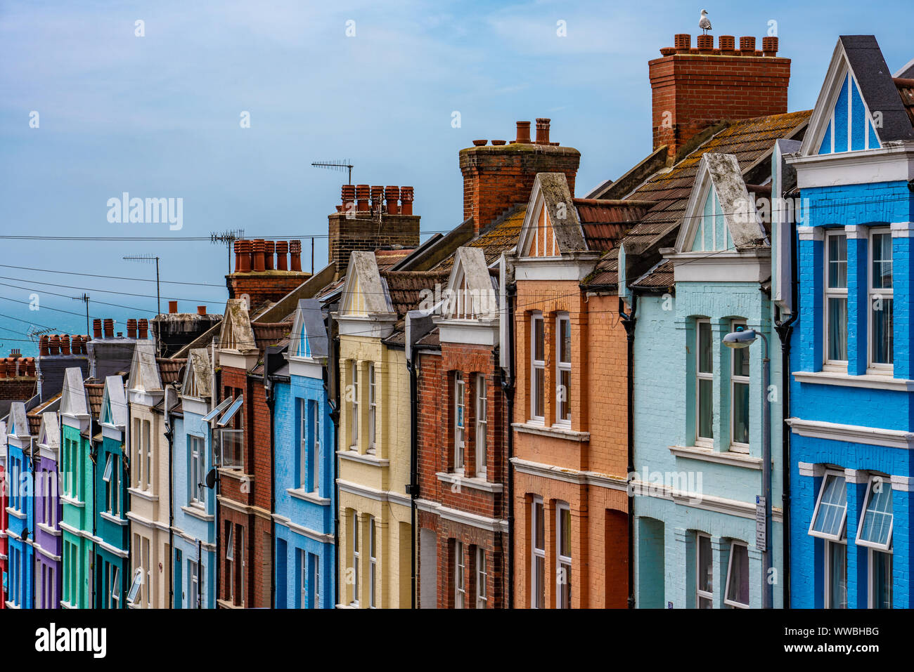 BRIGHTON, UNITED KINGDOM JULY 24 This is a view of colorful houses