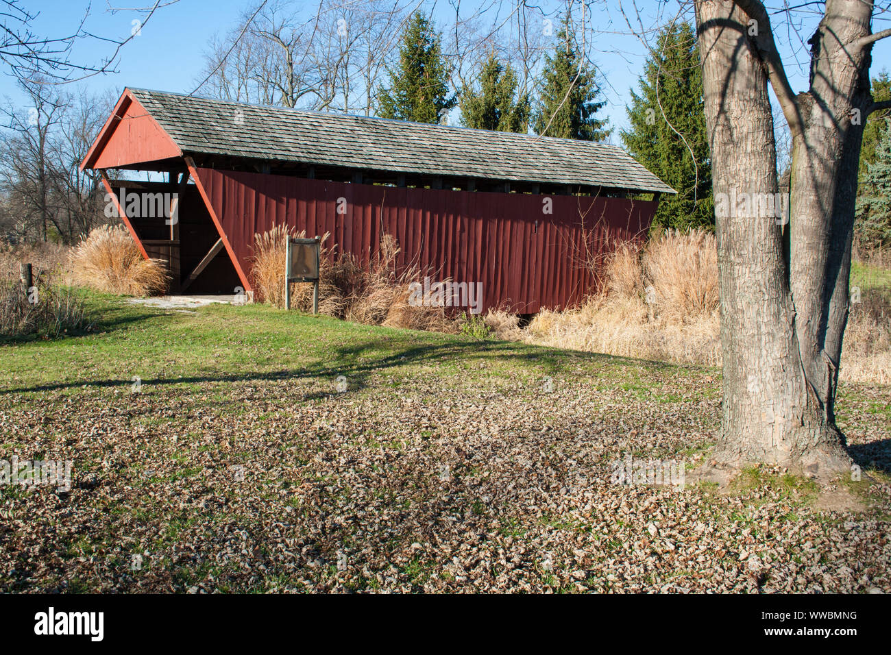 Hartman No 2 Covered Bridge Lockville Park Ohio Stock Photo