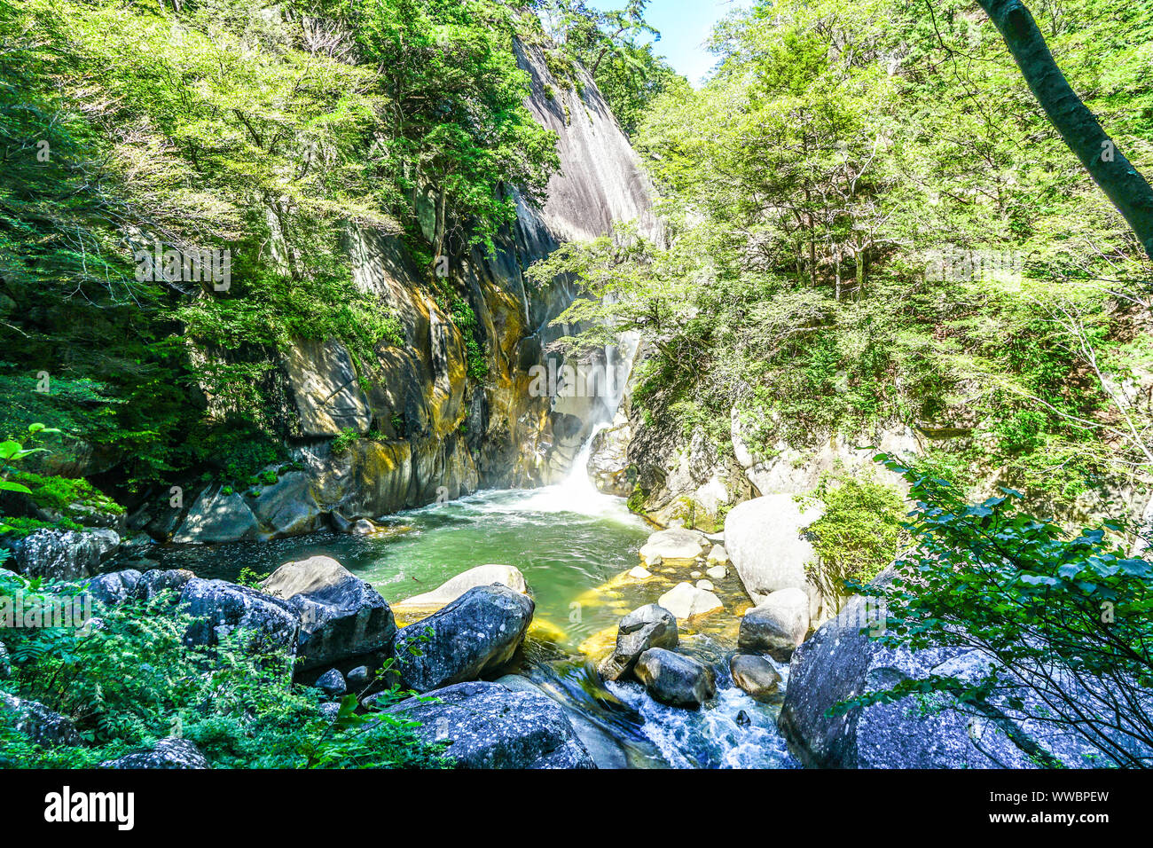 Sengataki Waterfall in Shosenkyo Gorge, Kofu, Yamanashi, Japan Stock Photo