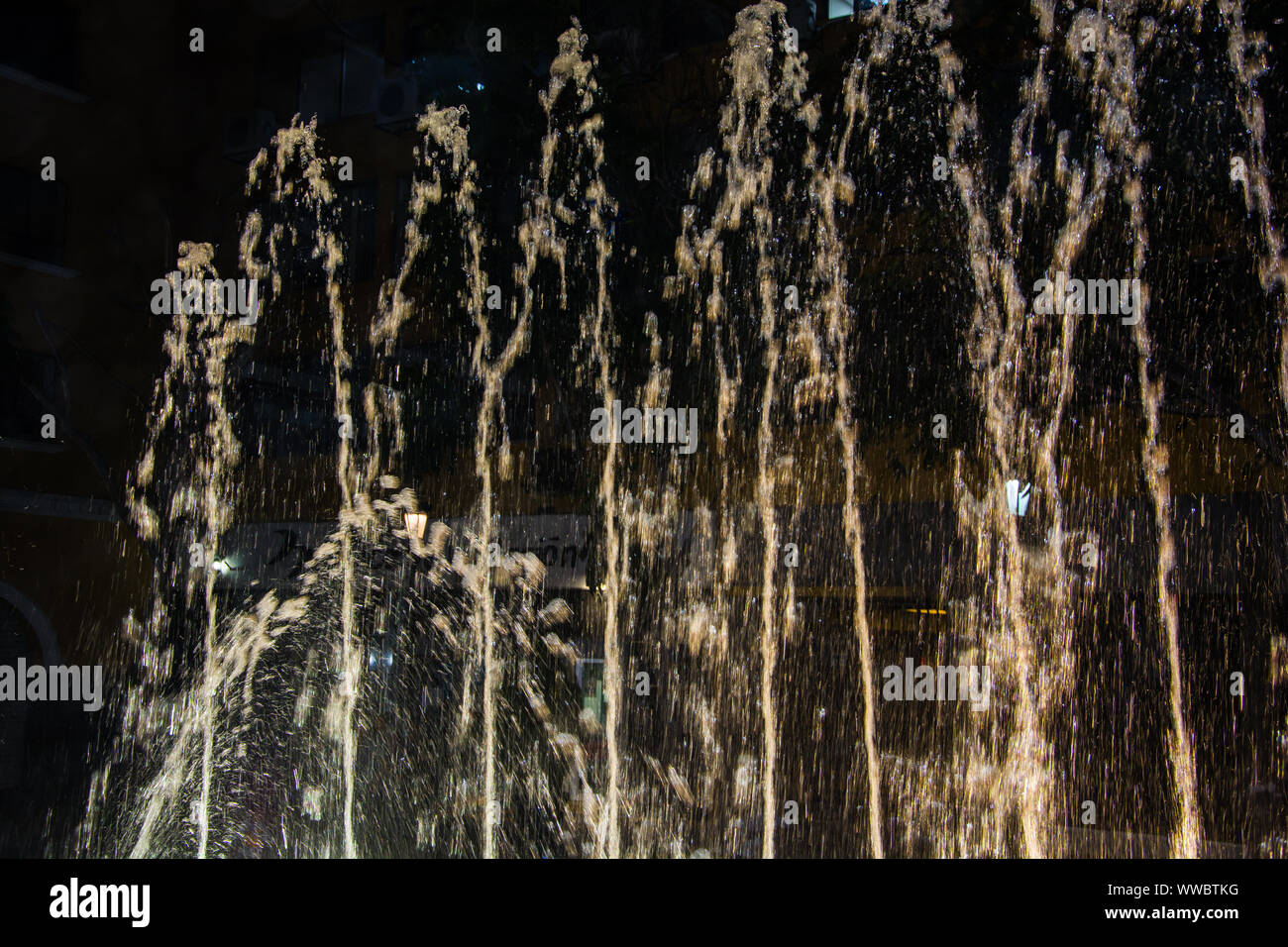 water fountain by night lima Peru Stock Photo