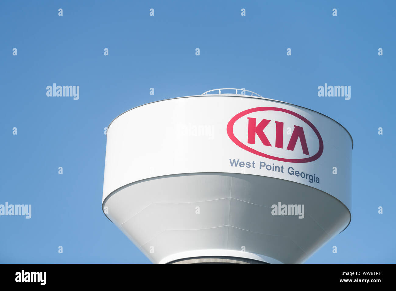 West Point, USA April 21, 2018 Water tank, reservoir, tower in