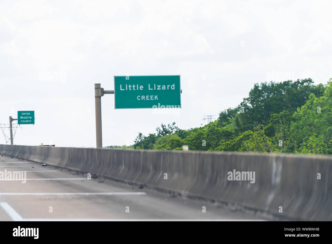 Bay with interstate highway road i65 in Alabama with General