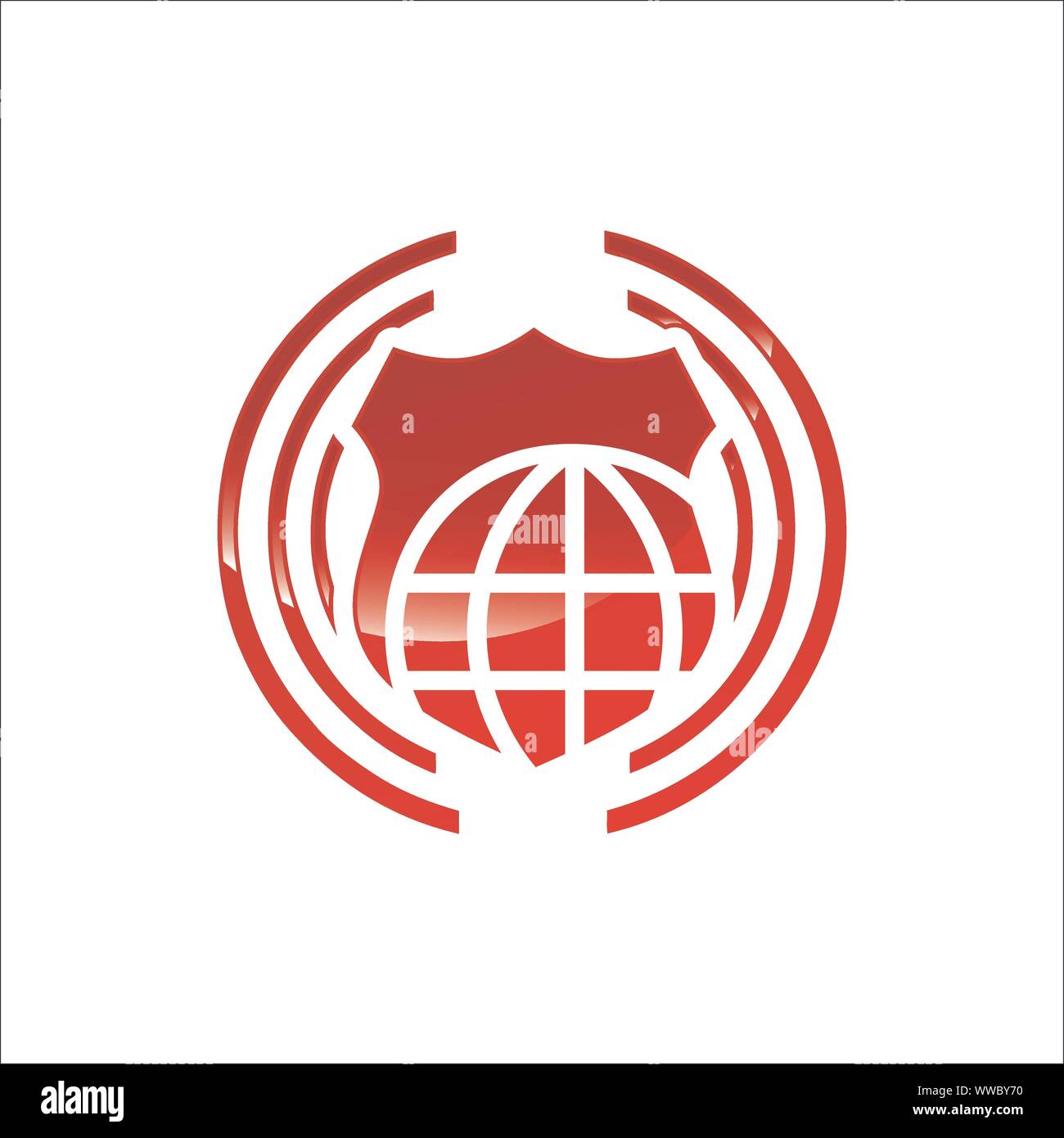 Abstract symbol of world security company shield logo design vector illustrations Stock Vector