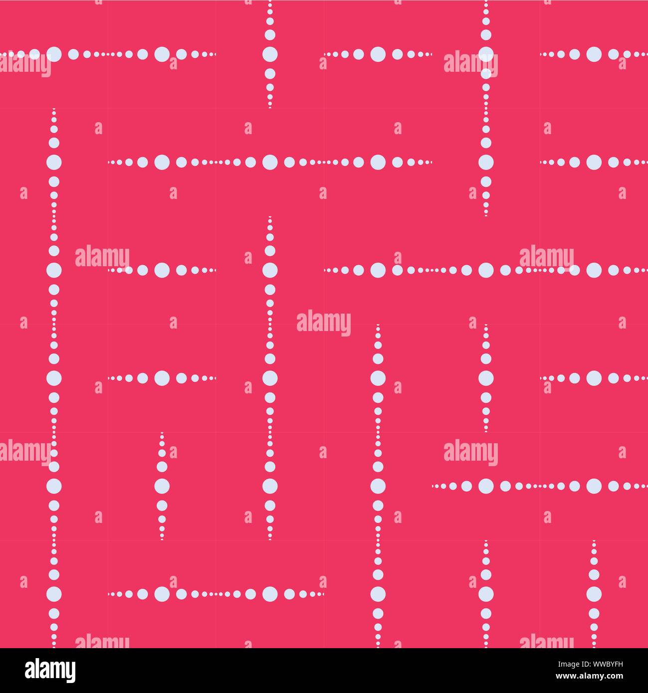 Geometric truchet pattern background with different sized white circles. Stock Vector