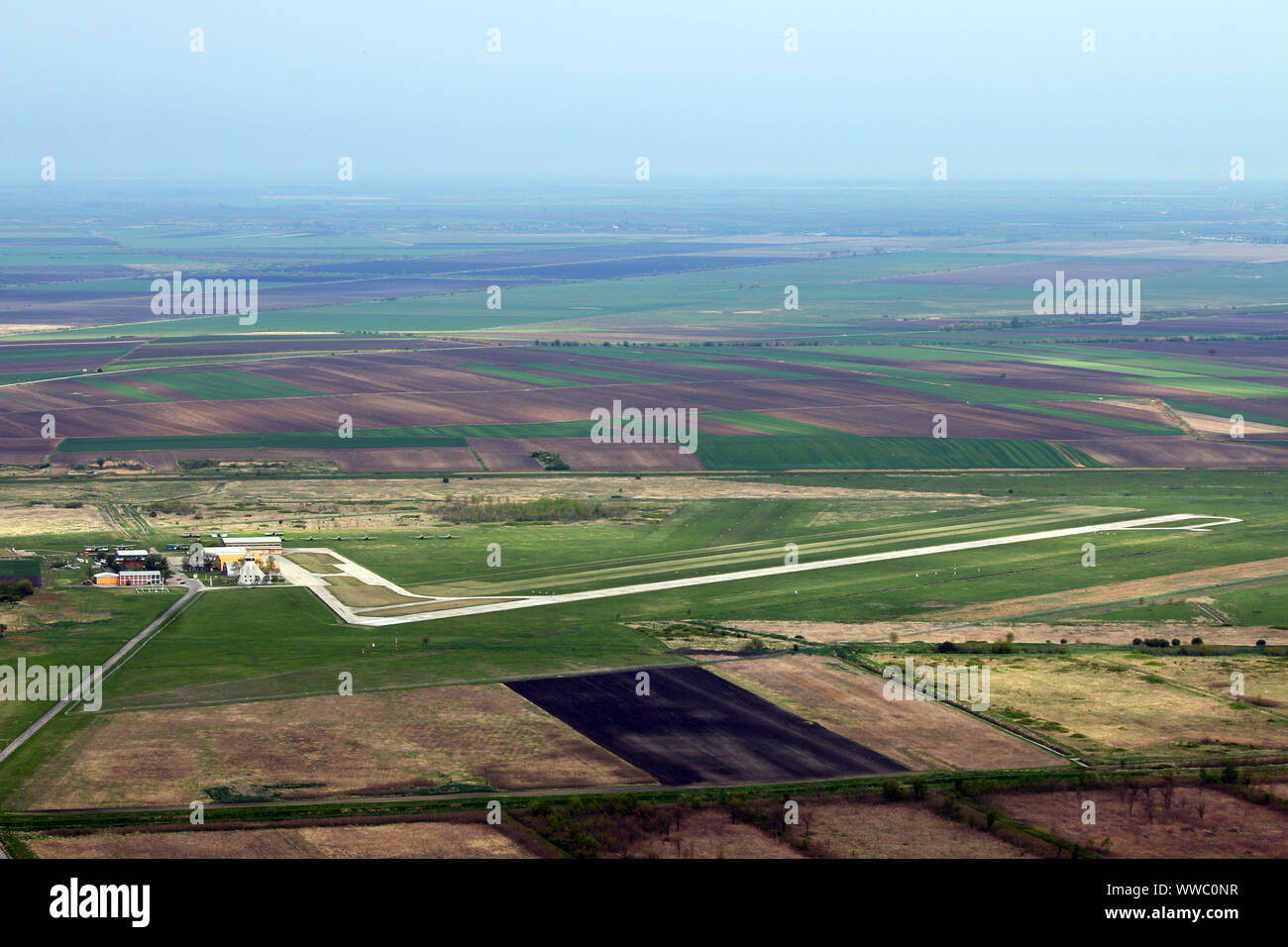 small airport with planes Vrsac Serbia Stock Photo