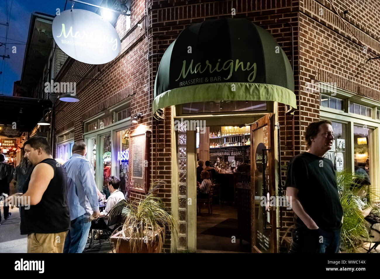 New Orleans, USA April 22, 2018 Old town Frenchmen street in French