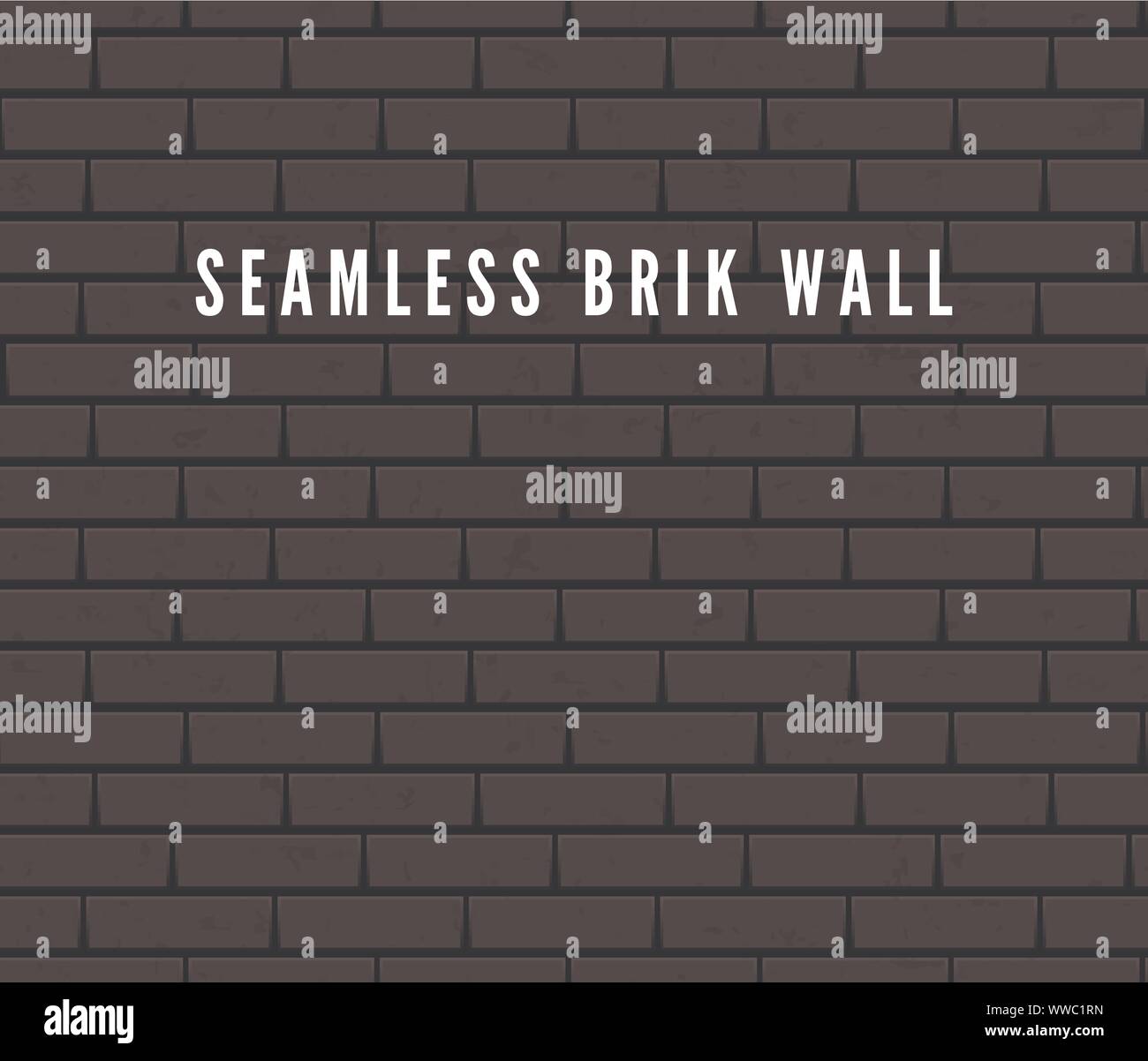 Seamless Brick Wall Surface. Old Grey Brick Wall Background. Urban Wall Texture. Vector Illustration Stock Vector