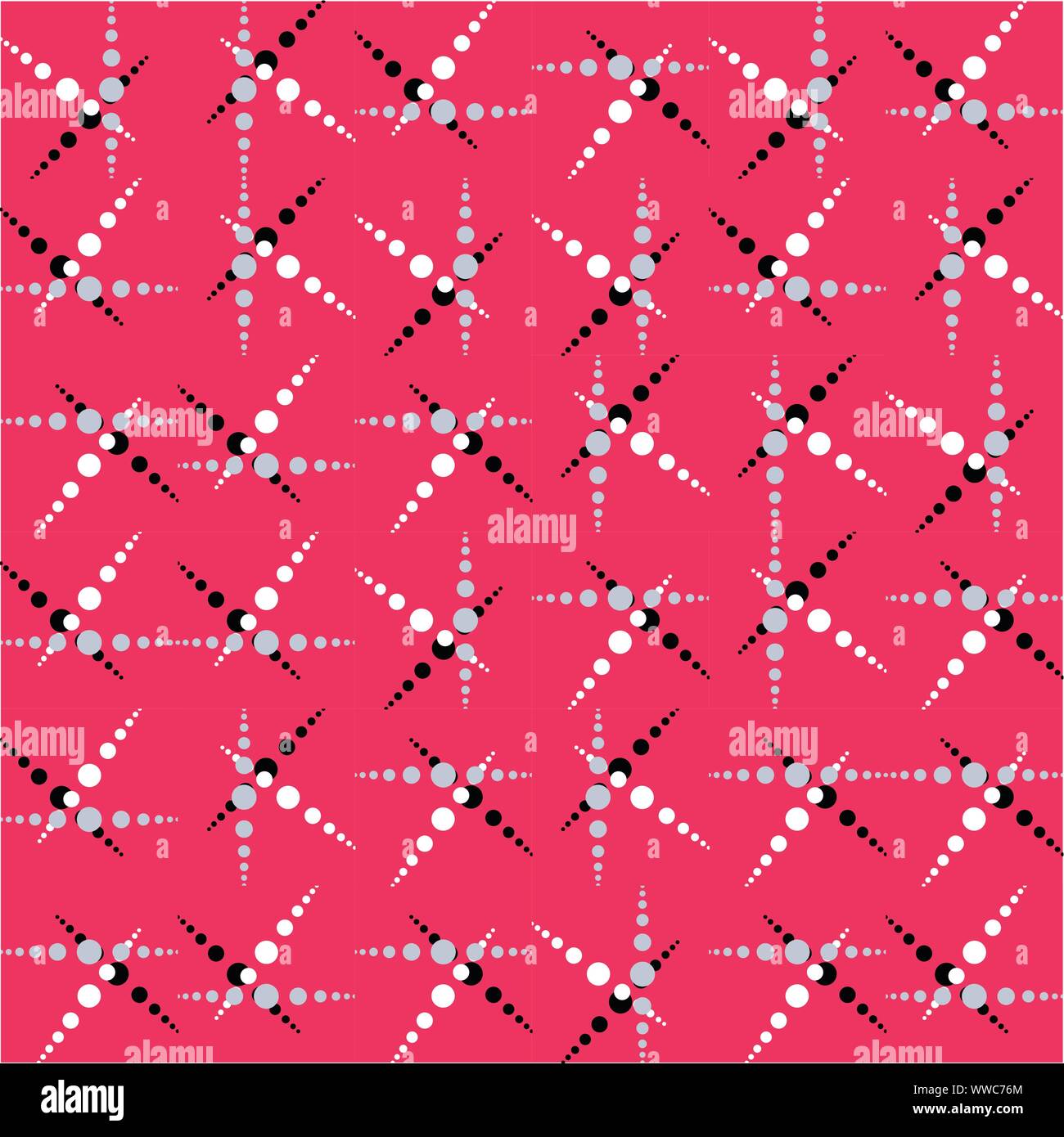 Geometric truchet pattern background with different sized white circles. Stock Vector