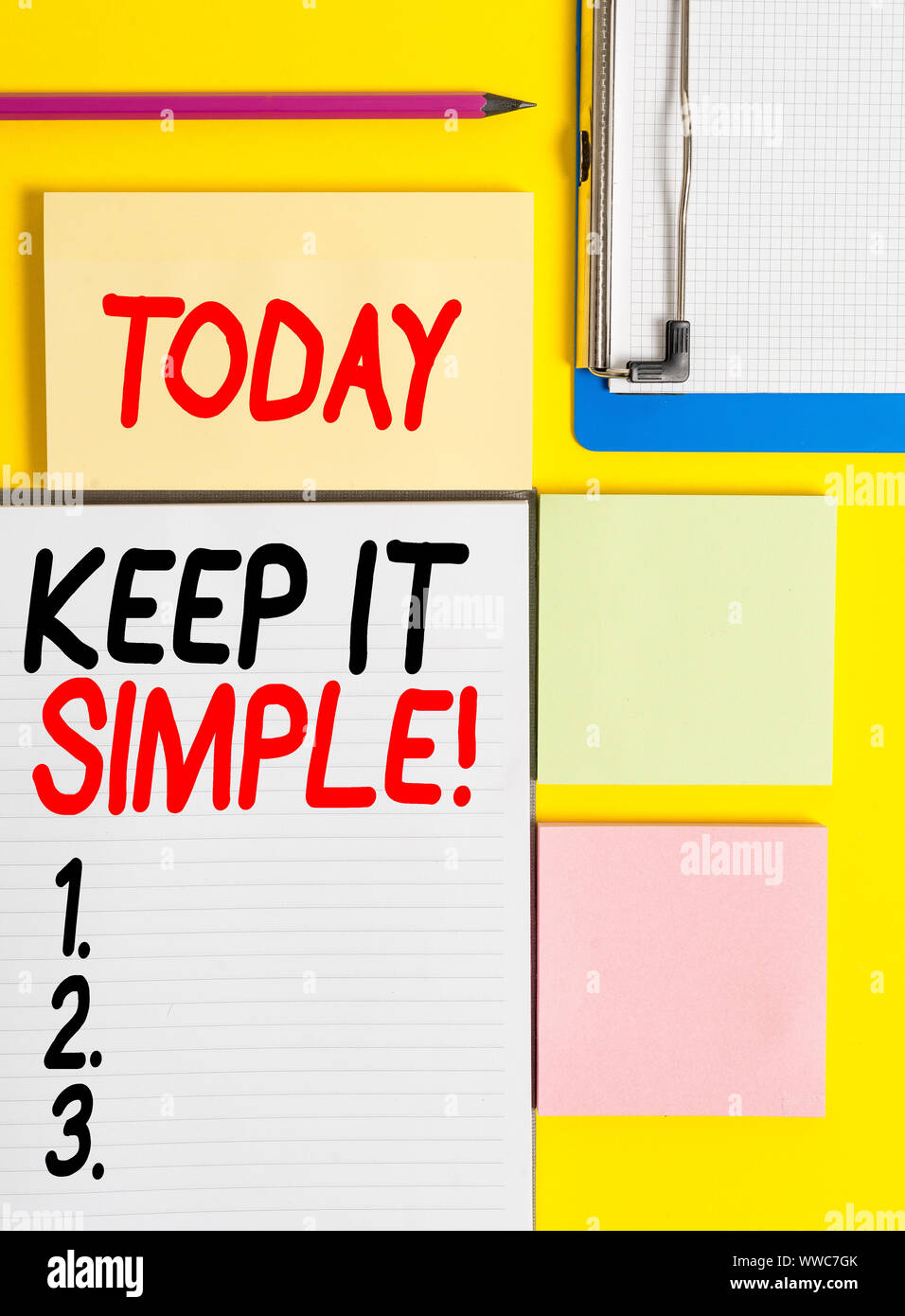 Conceptual hand writing showing Keep It Simple. Concept meaning ask