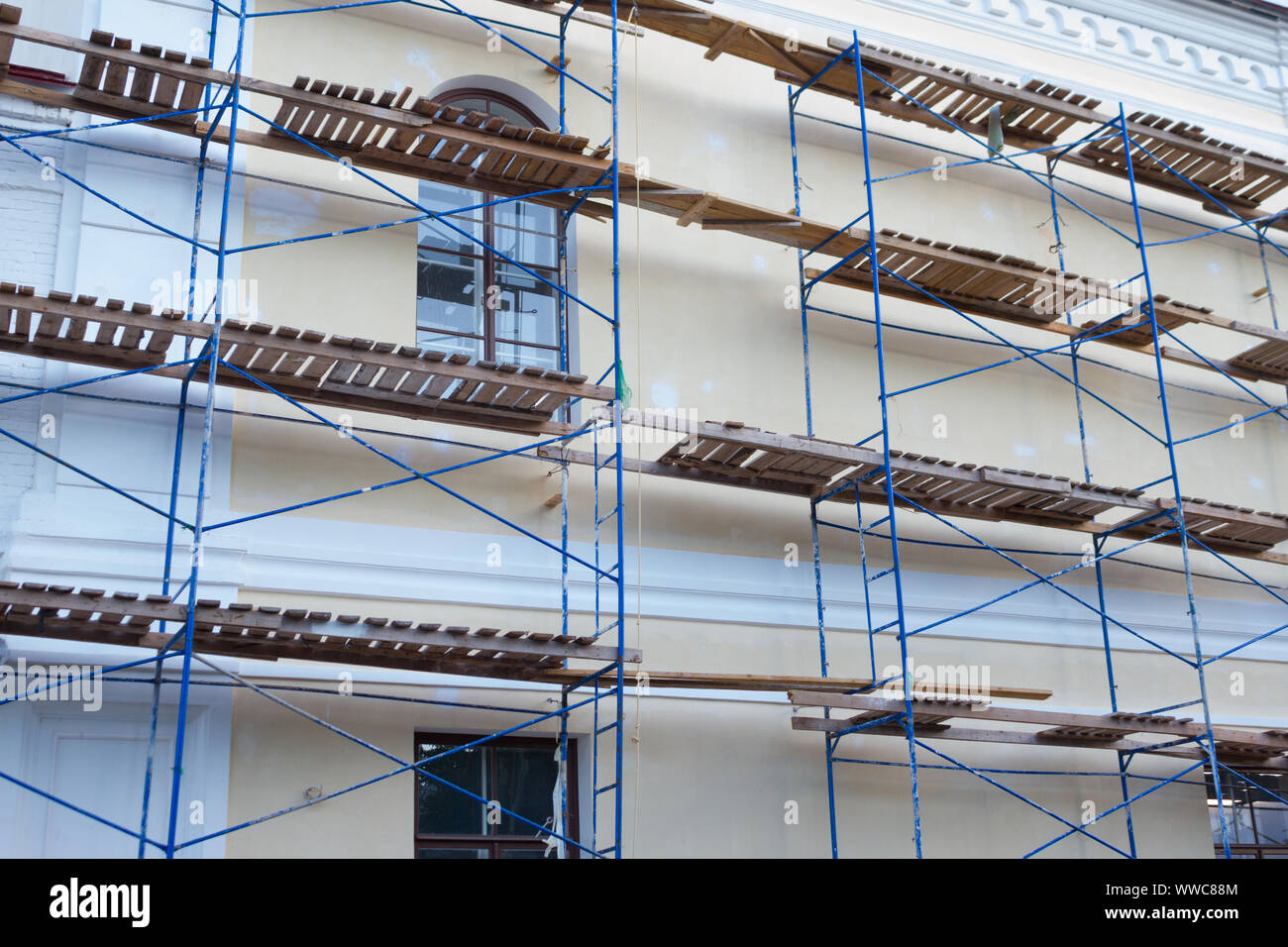 Apartment building exterior . Building renovation concept image Stock Photo