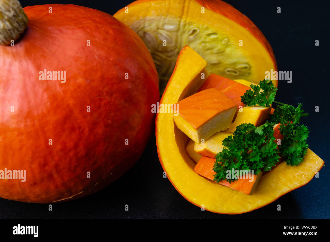 Hokkaido pumkin cucurbita maxima Stock Photo - Alamy