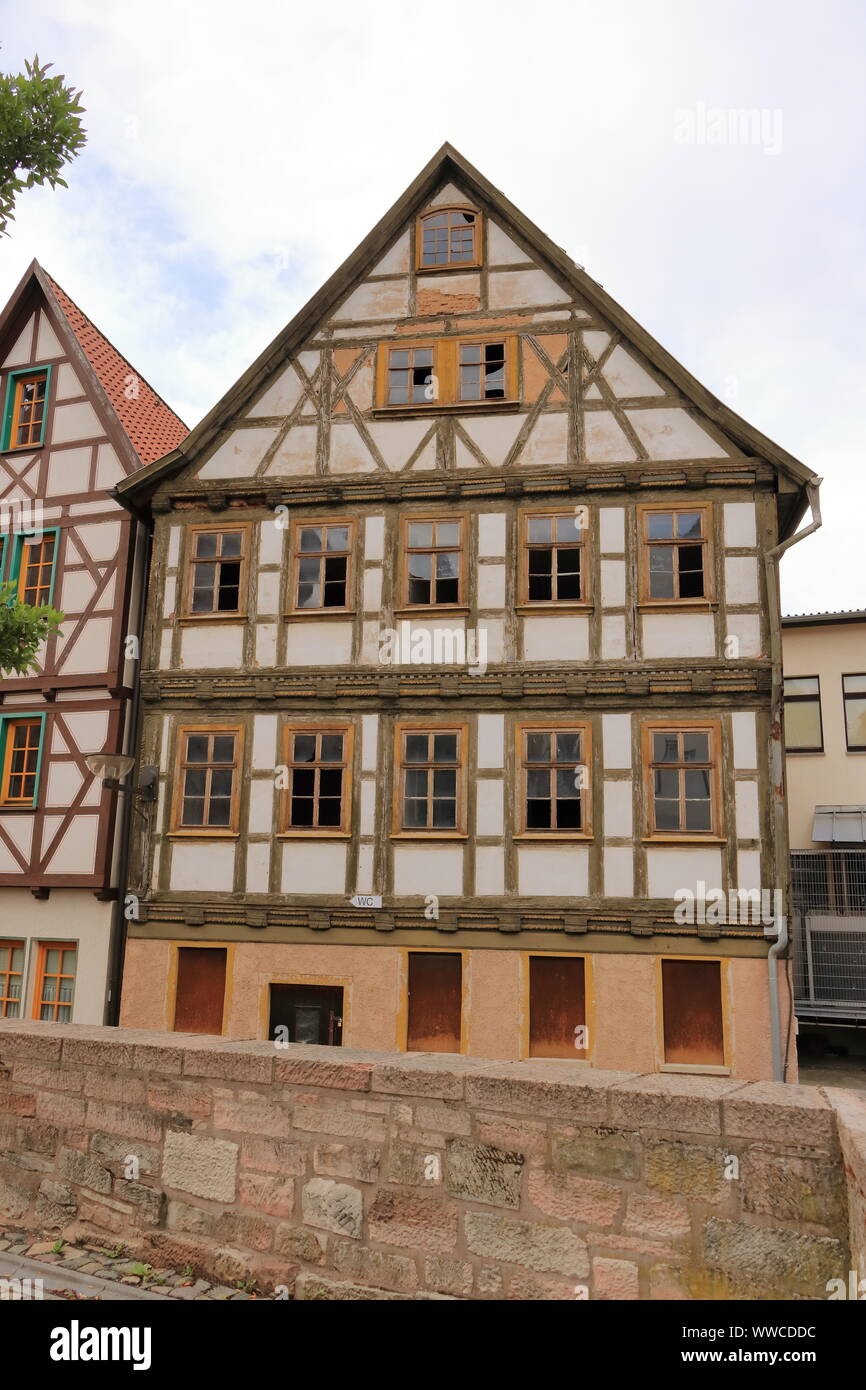 August 8 2019 - Schmalkalden, Thuringia, Germany: Parts of the historical town Stock Photo