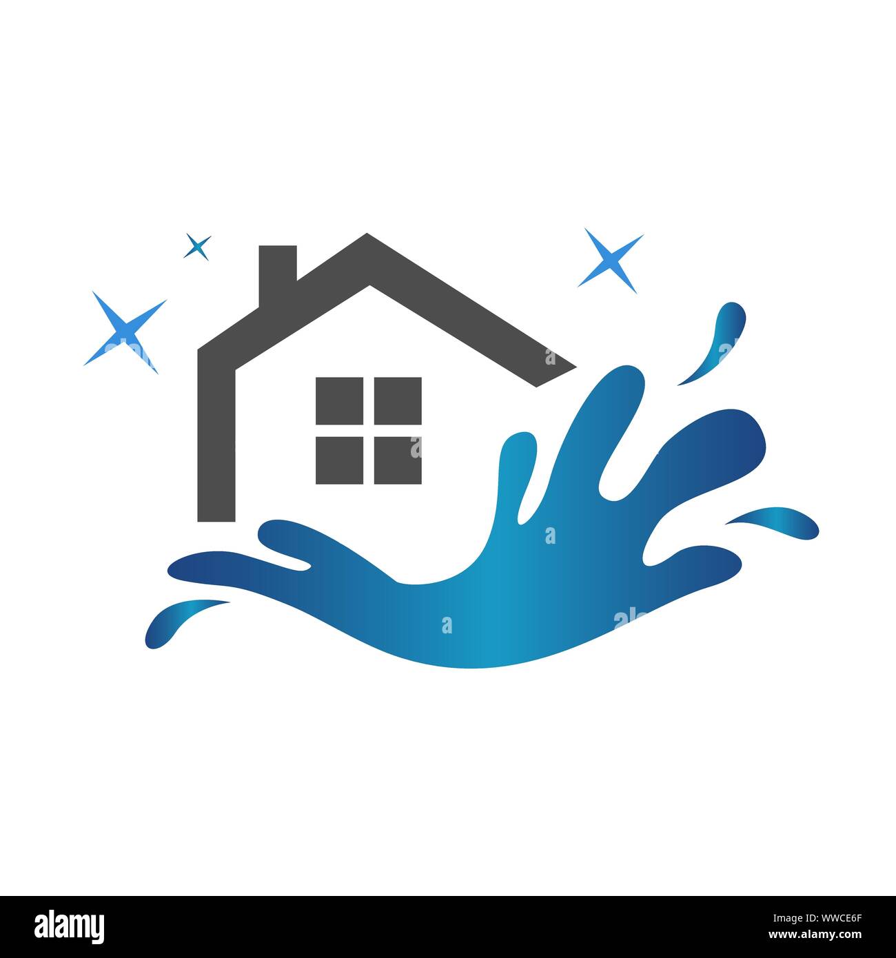 house cleaning logo icon design vector template isolated Stock Vector. 