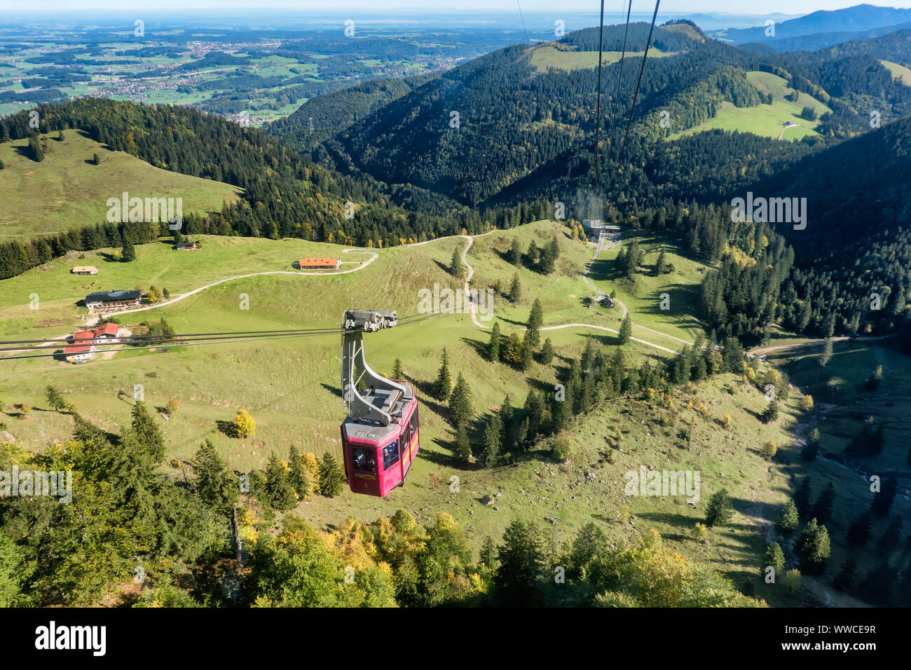 Schwebebahn cable car from Bergen to Hochfelln in Bavaria, Germany Stock Photo