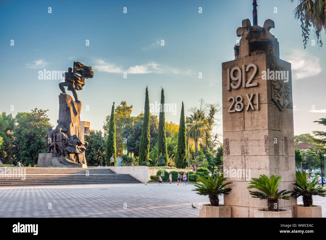 Monument for Albania Independence in Vlore Stock Photo