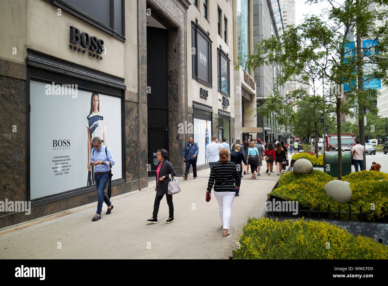 hugo boss store on magnificent mile in Chicago Illinois USA Stock Photo