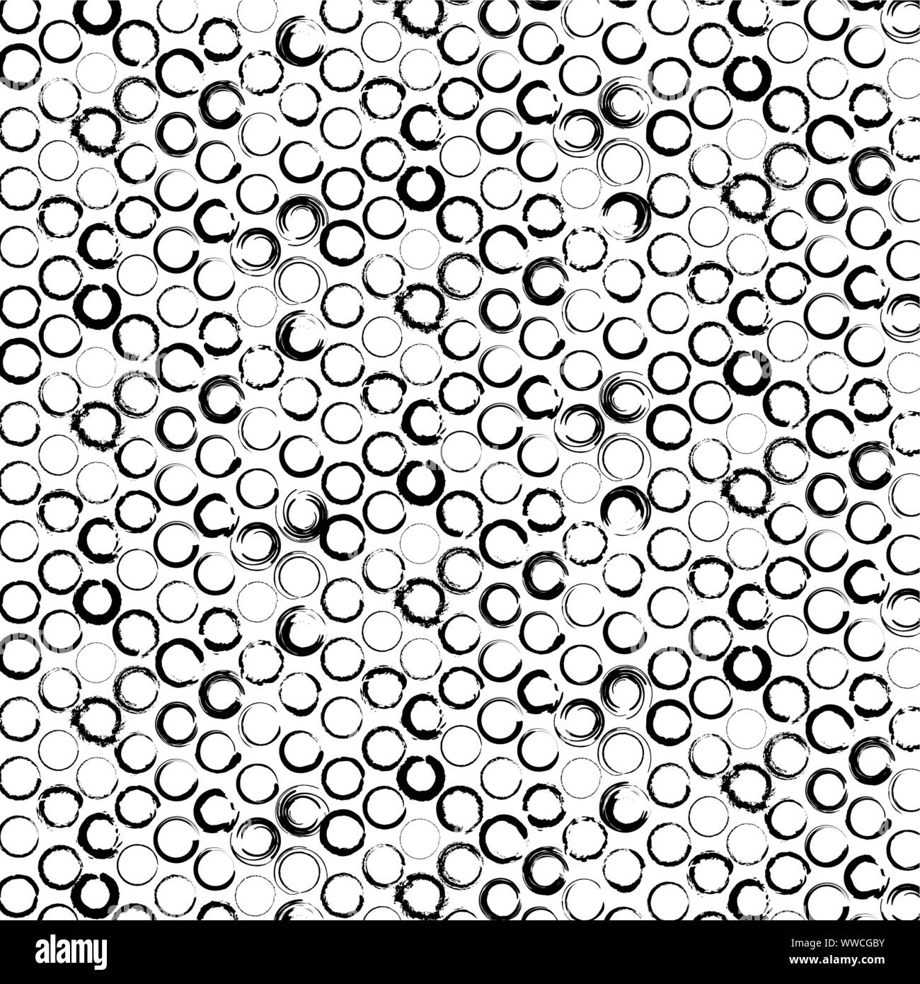 Set of vector black circles. Black spots on white background isolated
