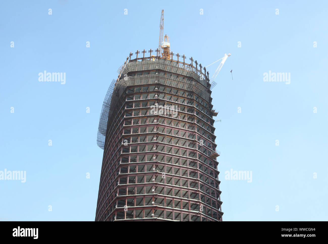 skyscraper develop on sky background Stock Photo - Alamy
