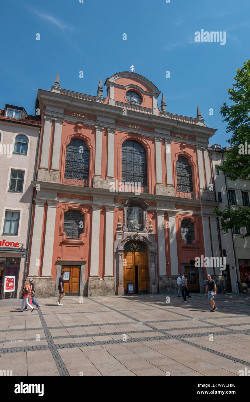 The Bürgersaal ('Citizen's Hall'),a historical building on Neuhauser Strasse,  Munich, Bavaria, Germany. Stock Photo