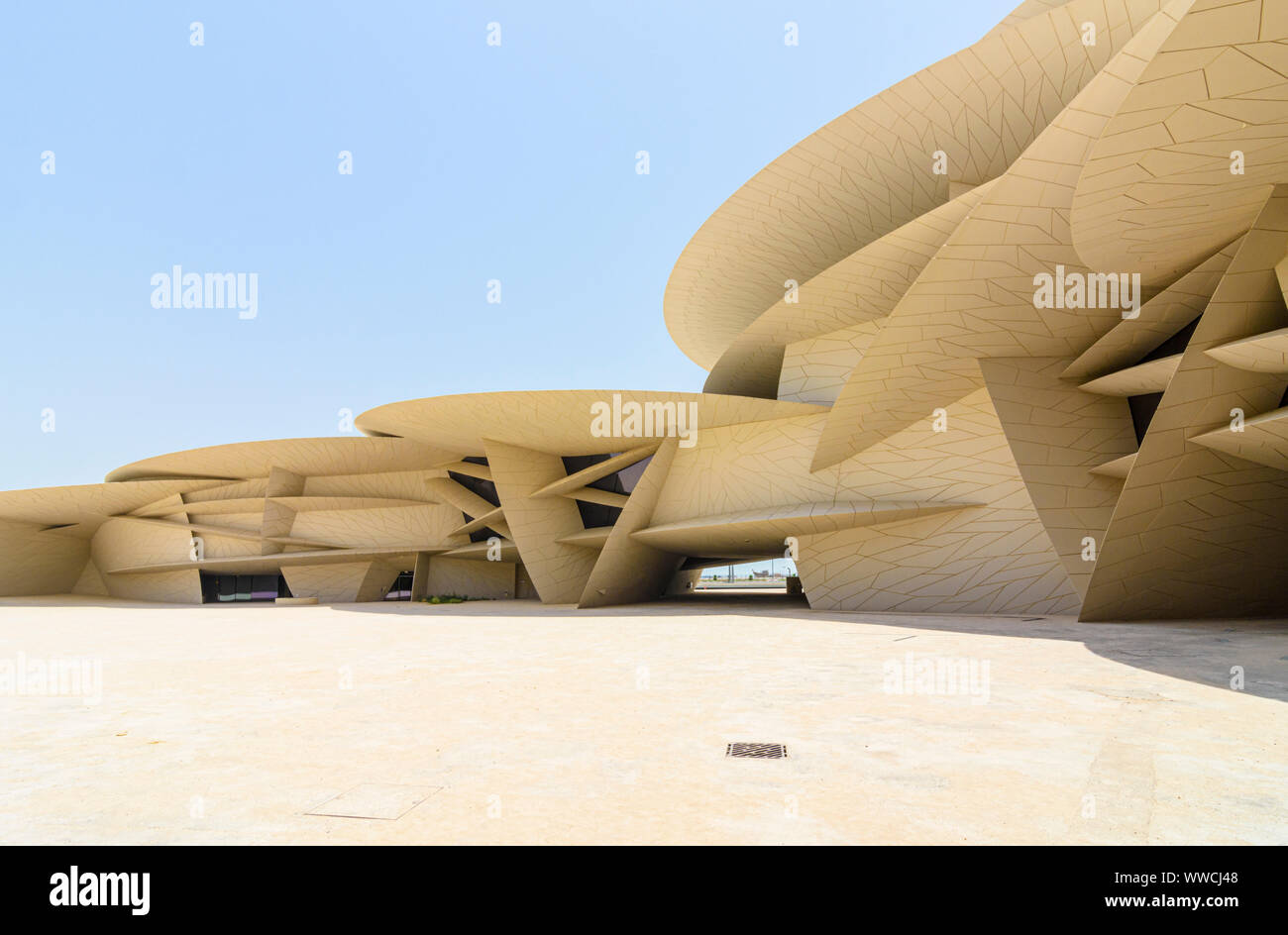The desert rose inspired architectural landmark of the National Museum of Qatar, Doha, Qatar Stock Photo