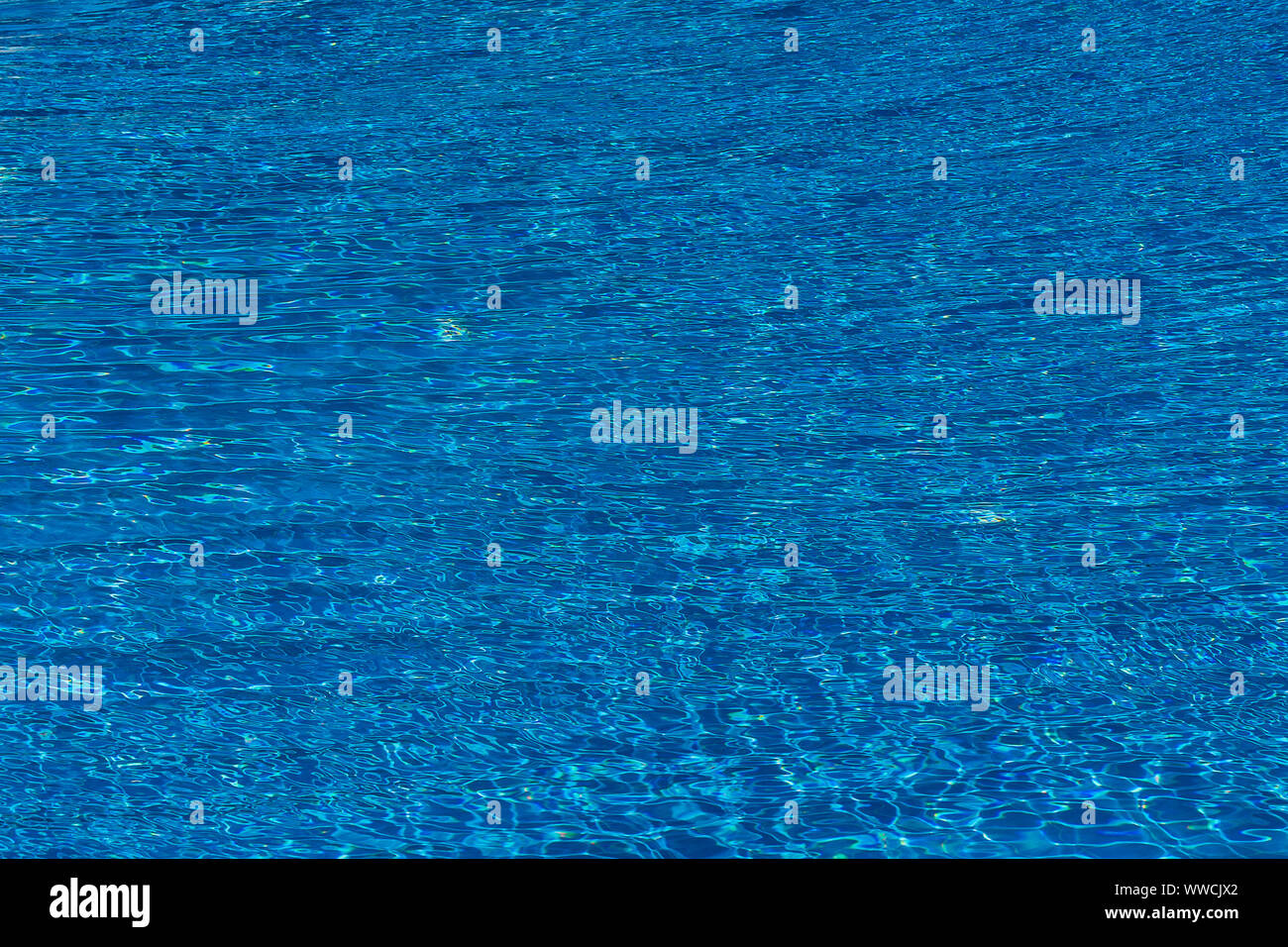 Water ripples on blue tiled swimming pool background. Blue turquoise ...