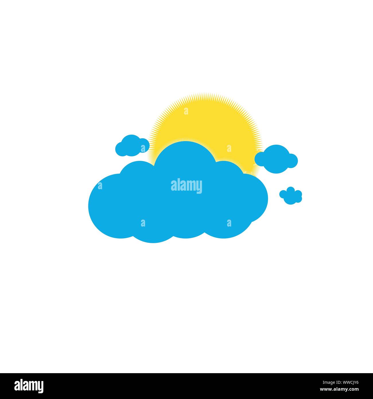 Sun appearing behind cloud Stock Vector