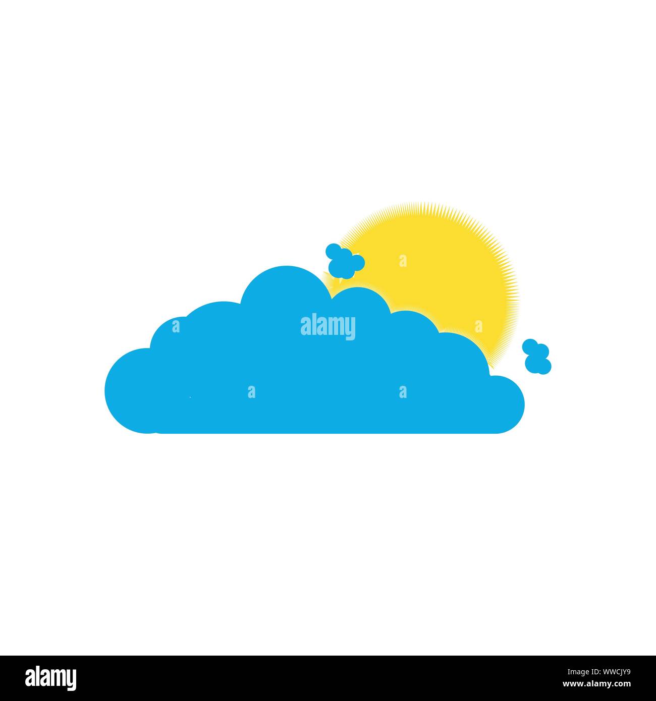 Sun appearing behind cloud Stock Vector
