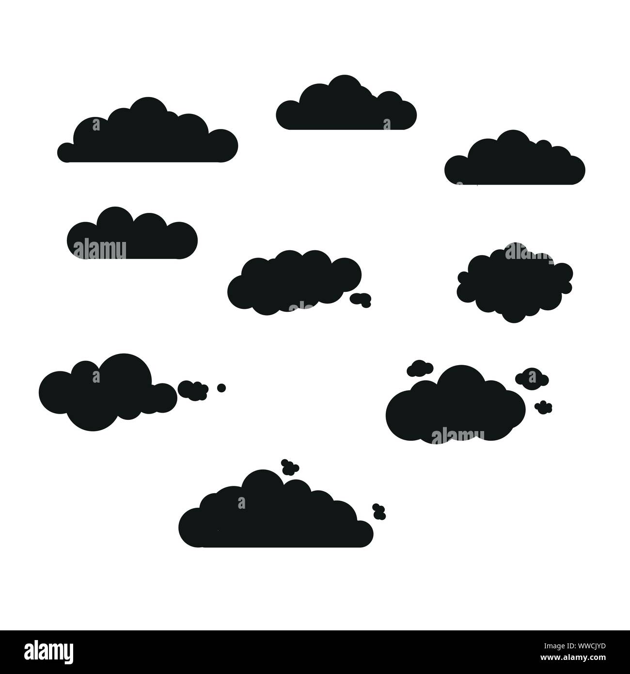 Cloudy Sky Set Vector Teamwork Stock Vector