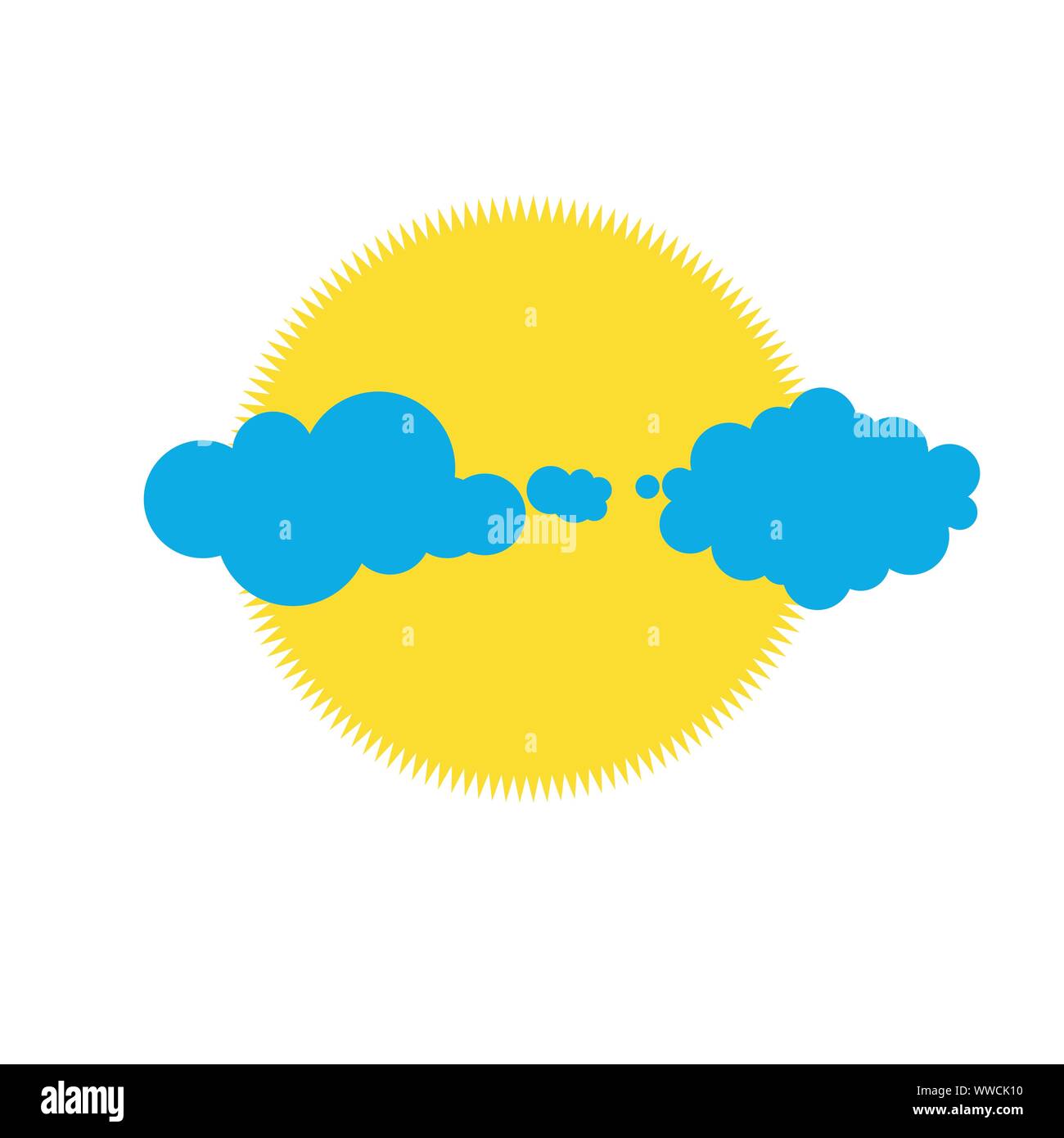 Sun appearing behind cloud Stock Vector