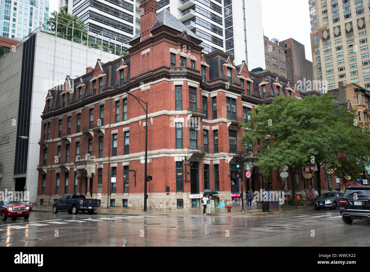 hotel st benedict flats historic apartment building Chicago Illinois USA Stock Photo