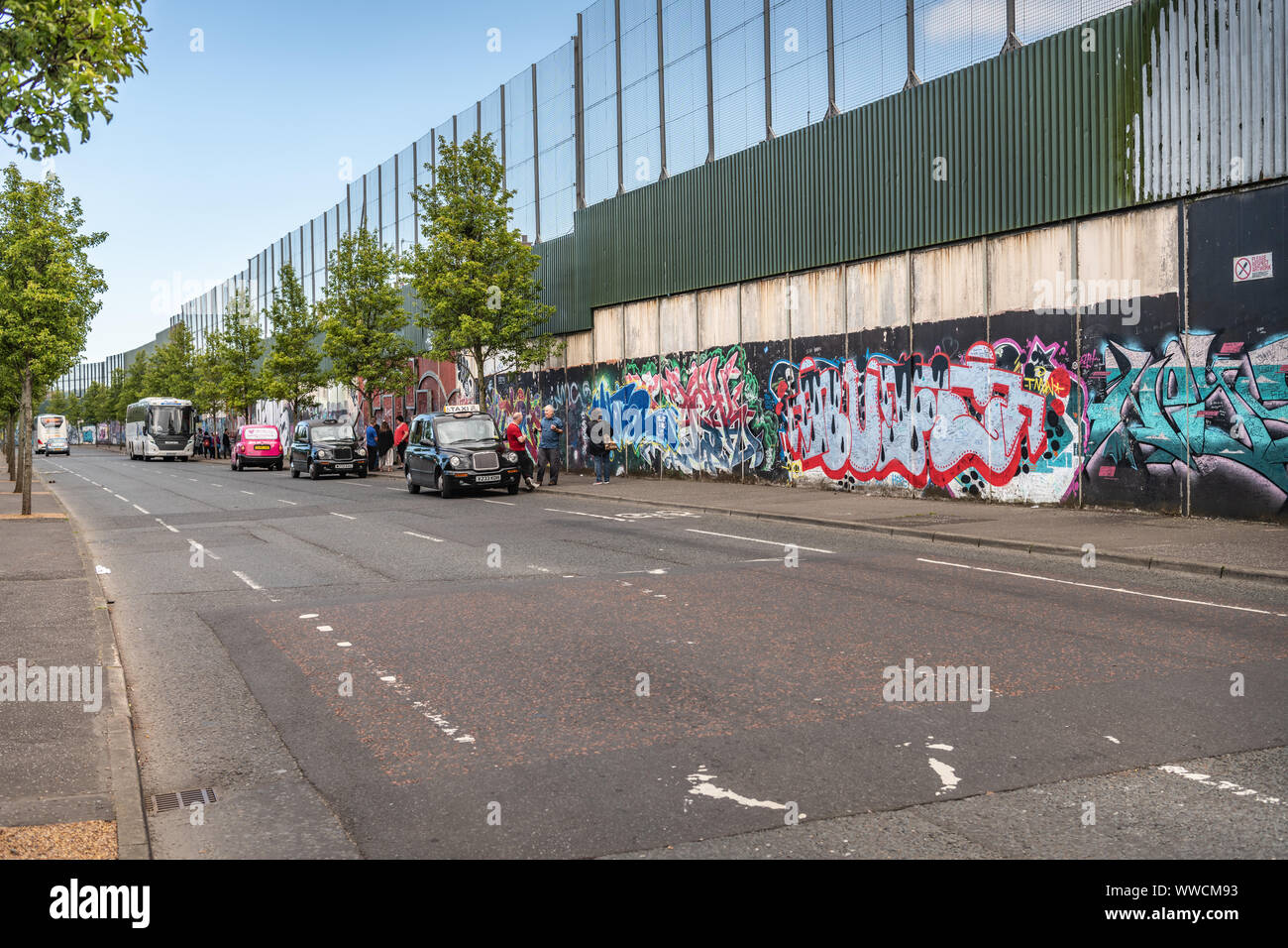 Peace wall, Cupar Way, Belfast, Northern Ireland Stock Photo