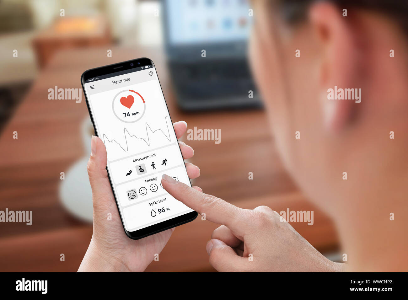 Heart rate and oxygen measure concept. Woman use phone and sensor in ... Circuit Diagram
