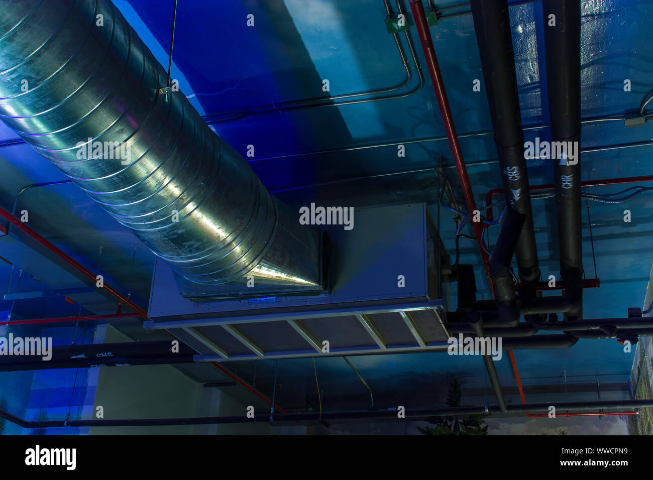 HVAC Duct Cleaning, Ventilation pipes in silver insulation material