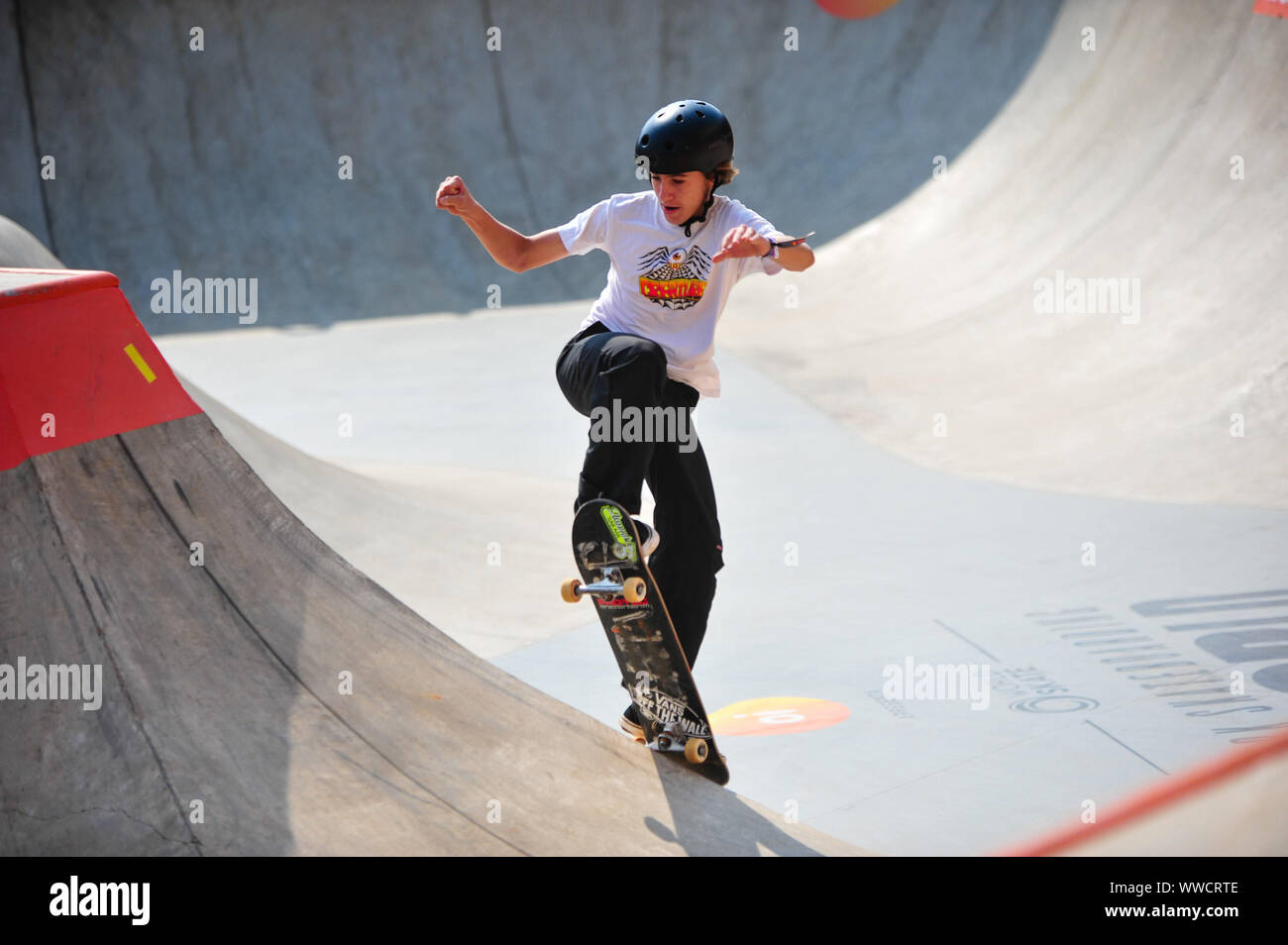 Sao Paulo, Brazil . 15th Sep, 2019. 14th September 2019; Park Candido  Portinari, Sao Paulo, Brazil; Semifinals World Skate Park Skateboarding  World Championship; Luiz Francisco of Brazil Credit: Action Plus Sports  Images/Alamy