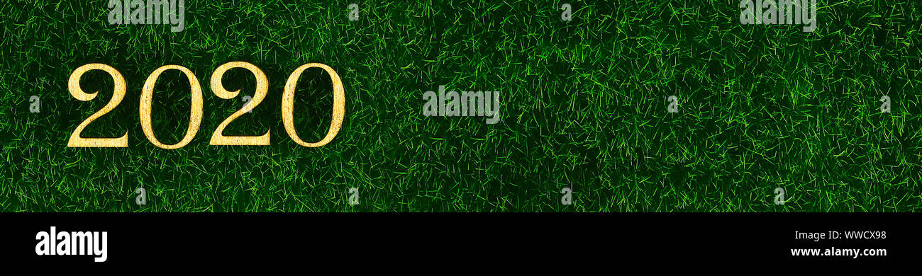 Happy New Year 2020. Creative text Happy New Year 2020 written in gold ...