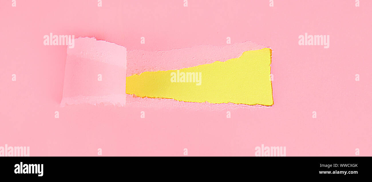 Color On Paper Rapped Torn color wrapped paper with space for your message. Hole ripped in ...