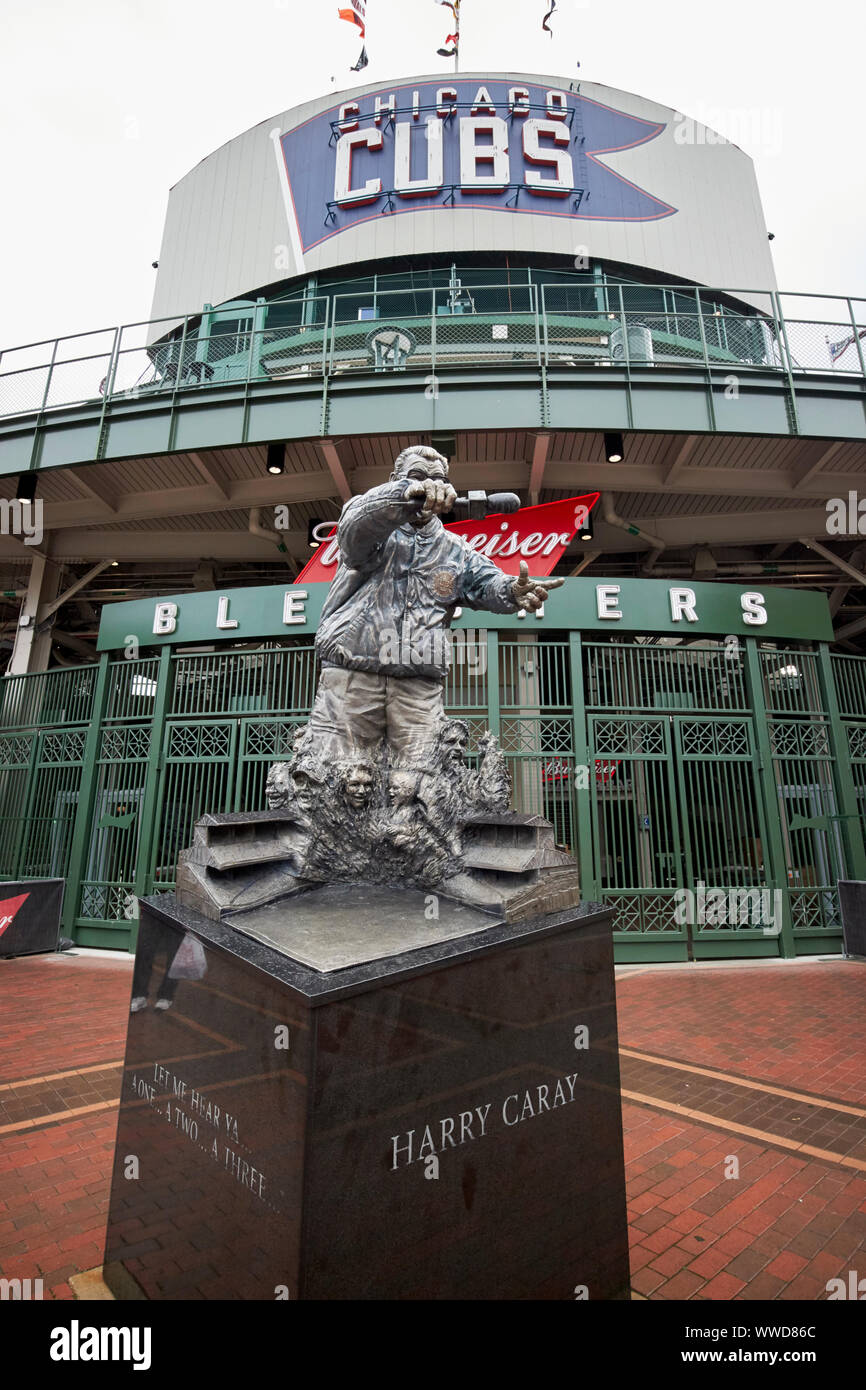 harry caray statue outside wrigley field bleachers entrance Chicago Illinois USA Stock Photo Alamy