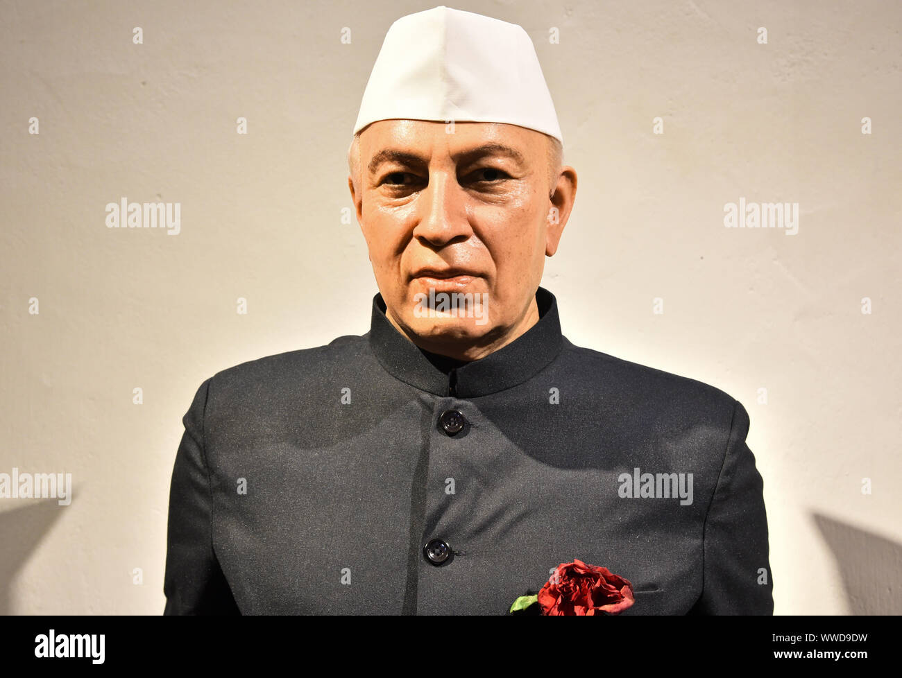 wax statue of jawaharlal nehru former primeminister of india at sunil's wax museum,trivandrum,kerala,inndia Stock Photo