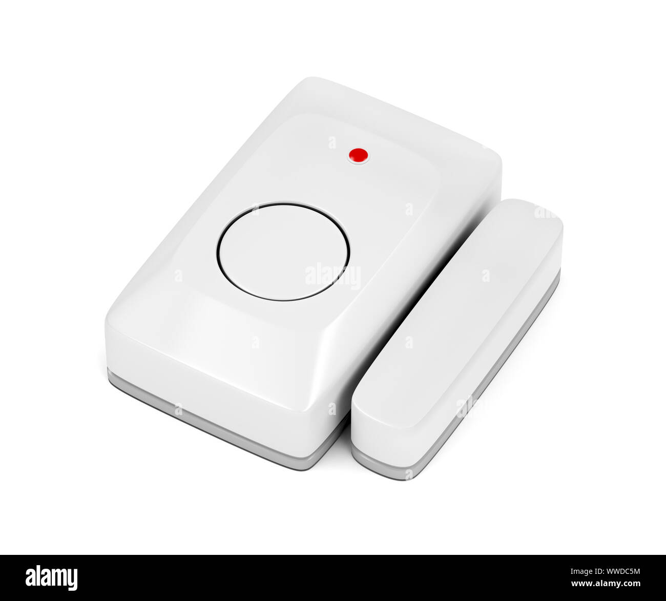 Window and door alarm sensor on white background Stock Photo Alamy