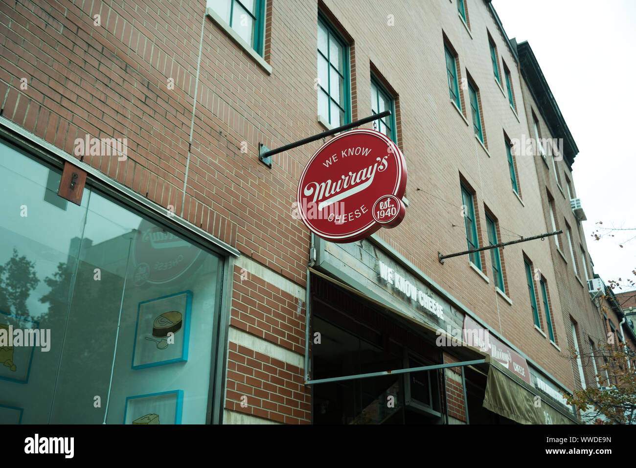 The sign to enter into Murrays Cheese shop, one of America's longest