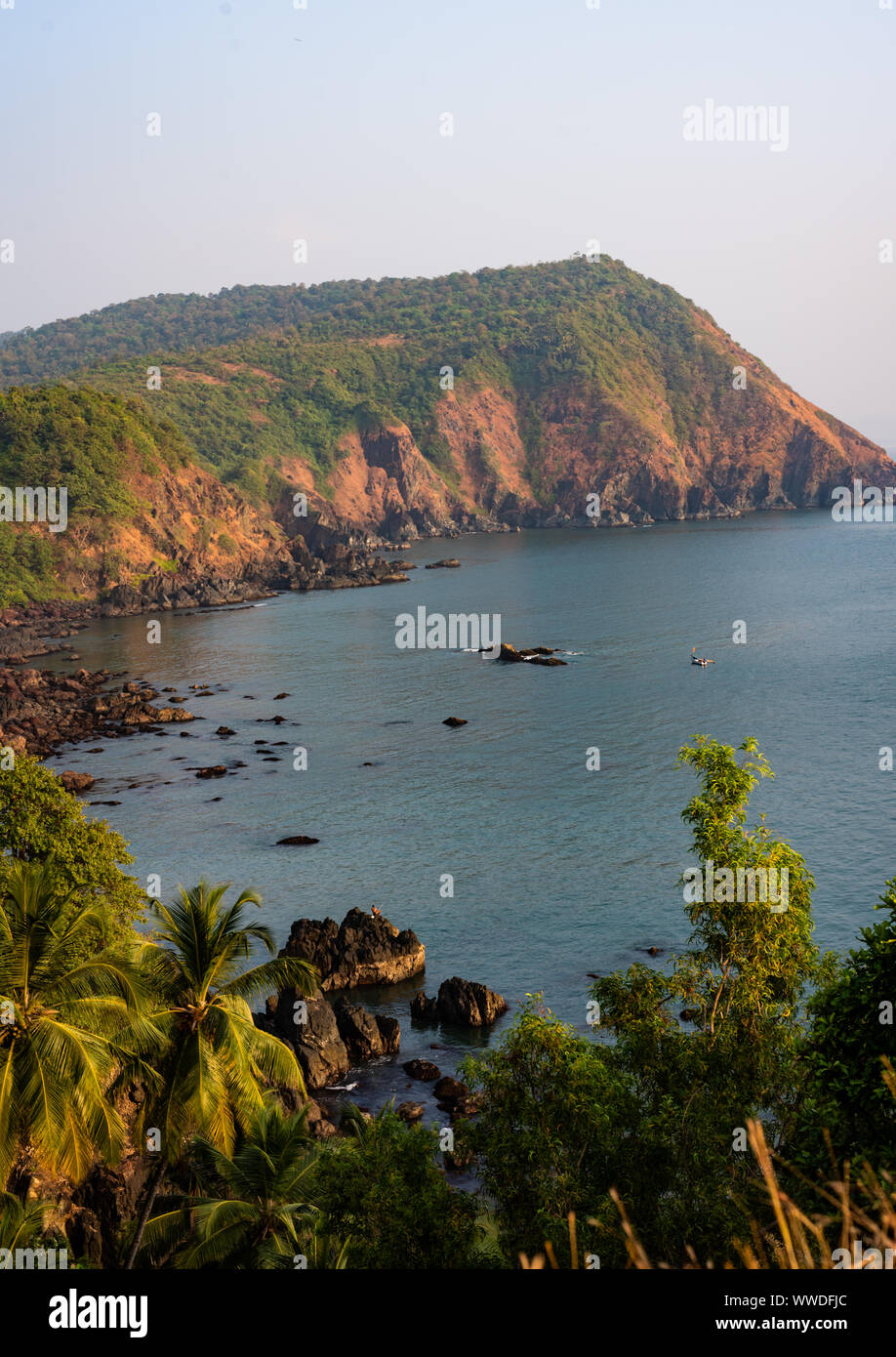 Landscape at Cabo de Rama beach in Goa India Stock Photo