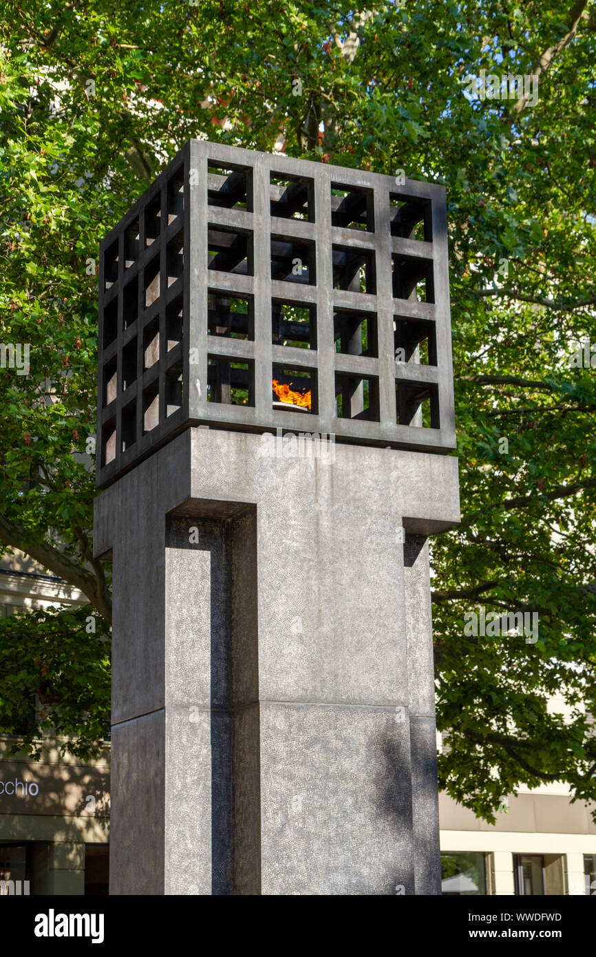 Memorial for the Victims of Nazi Victims, Platz der Opfer des Nationalsozialismus, Munich, Bavaria, Germany. Stock Photo