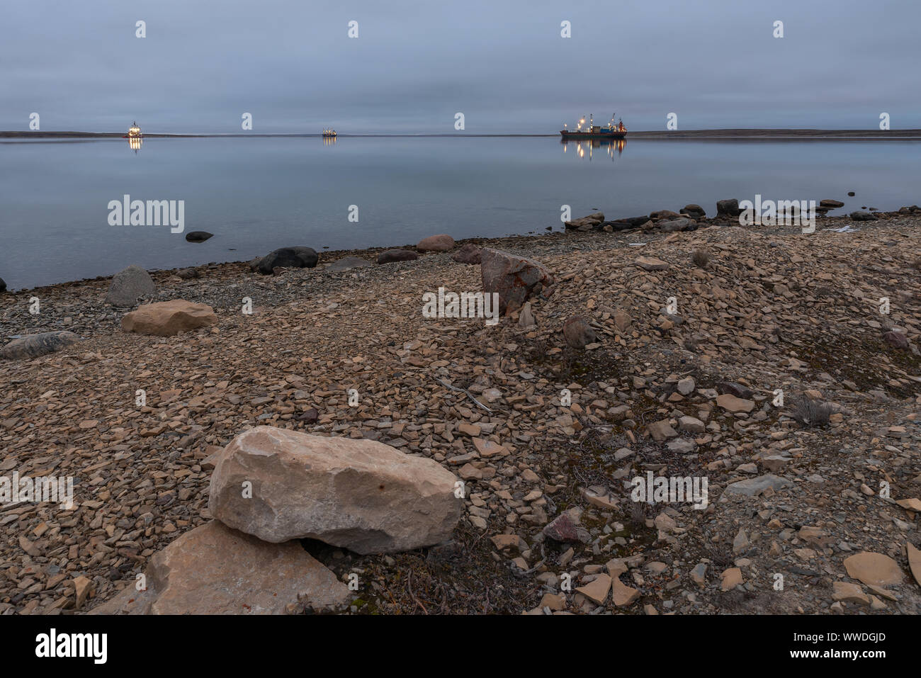 Arctic Harbor at Cambridge Bay, Nunavut, Canada Stock Photo Alamy