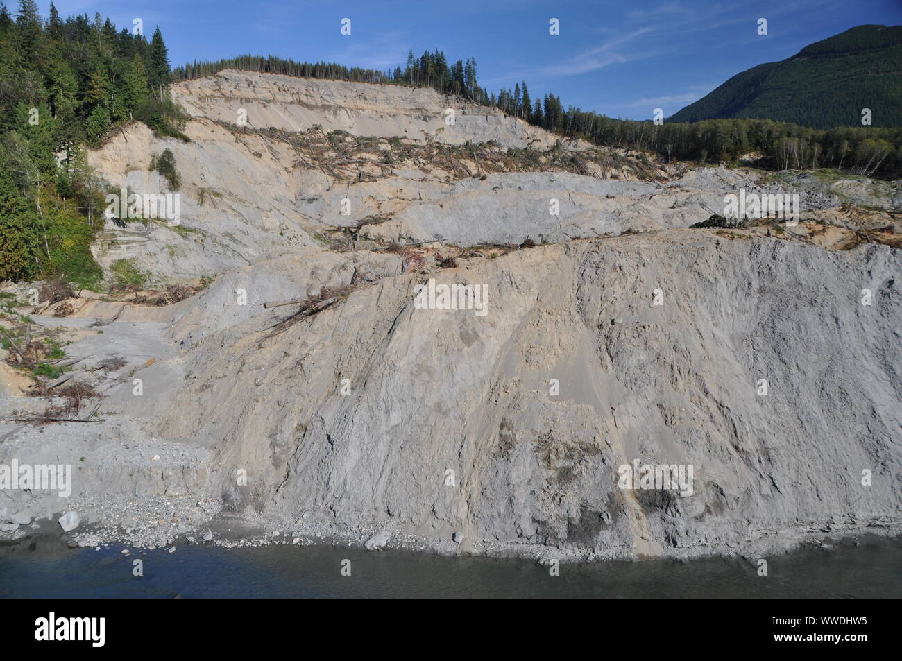 2014 Oso Landslide, Oso Landslide, North Fork Stillaguamish River Valley, Snohomish County, Washington, USA Stock Photo