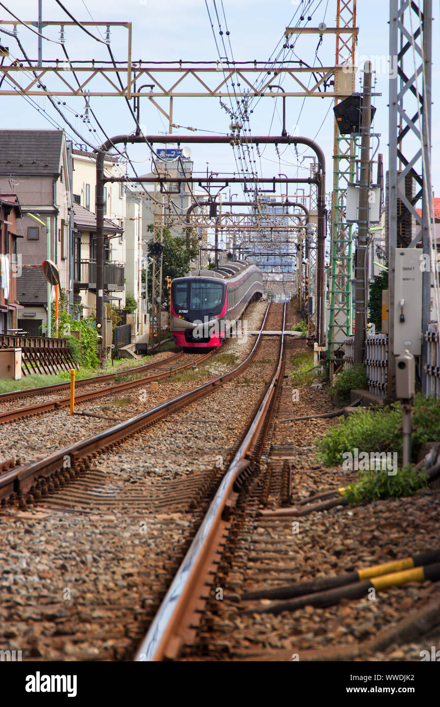 Railway and metro trains in Tokyo Japan Stock Photo