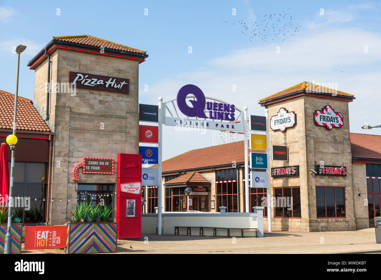 Queen's Links Leisure Park Aberdeen entrance, Scotland, UK Stock Photo